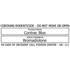 Bait Station Warning Label - Contrac Blox